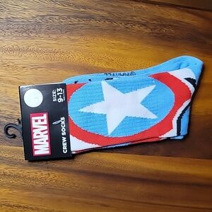NWT Captain America Crew Socks